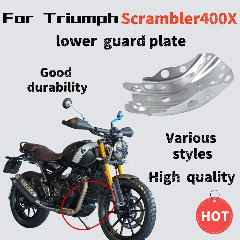 

Для Triumph Scrambler400/400X модифицированная защитная пластина двигателя в стиле ретро, нижняя металлическая защита шасси, декоративные аксессуары