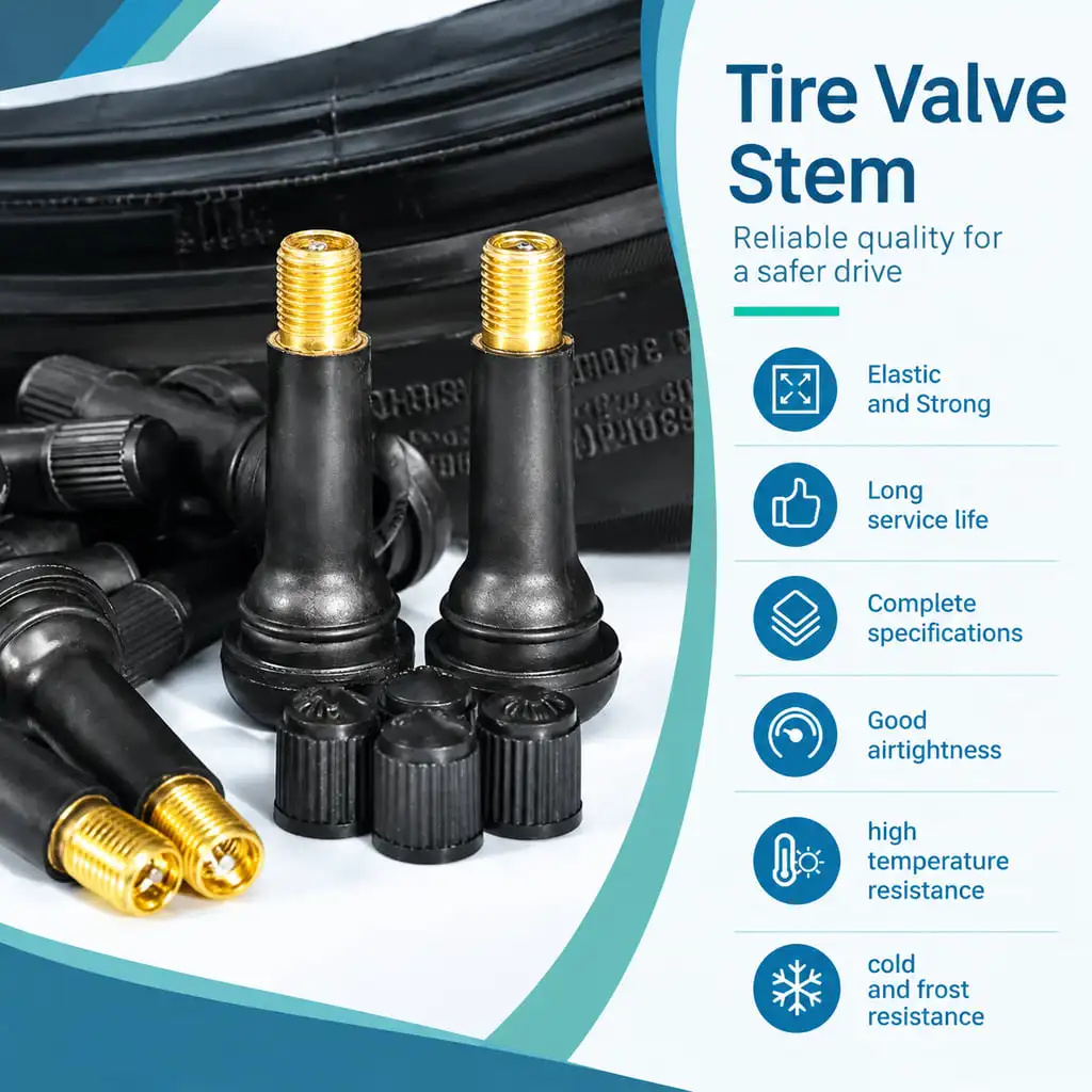 LANKE TR413/TR414 Rubber Tire Valve Stems Reliable Sealing Aging Resistant Easy Installation Car Tire Replacement Valves