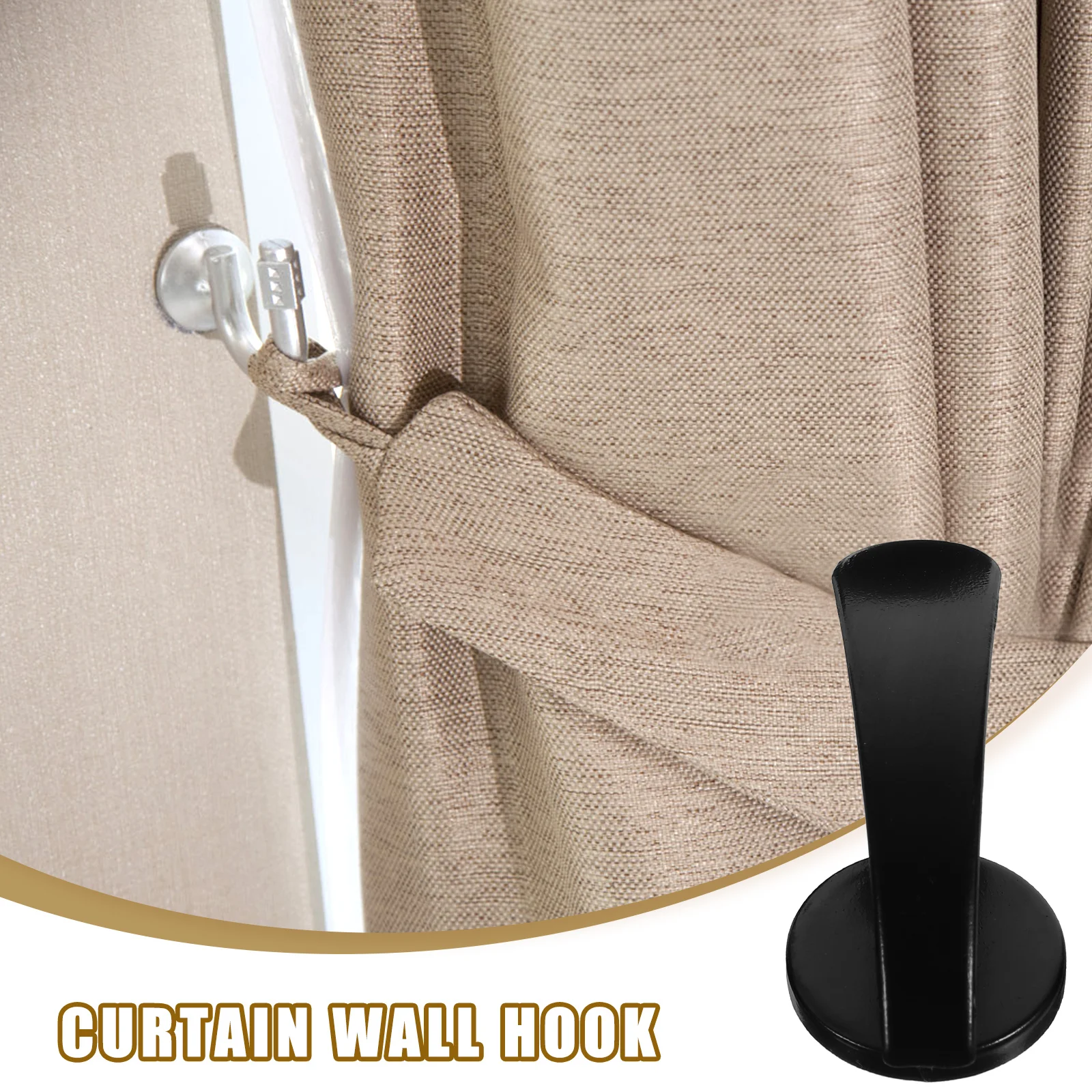 

4 Pcs Window Curtain Wall Hook Hanger Holdback Hooks Tieback Modern Tiebacks Tassel Black Mount Holdbacks