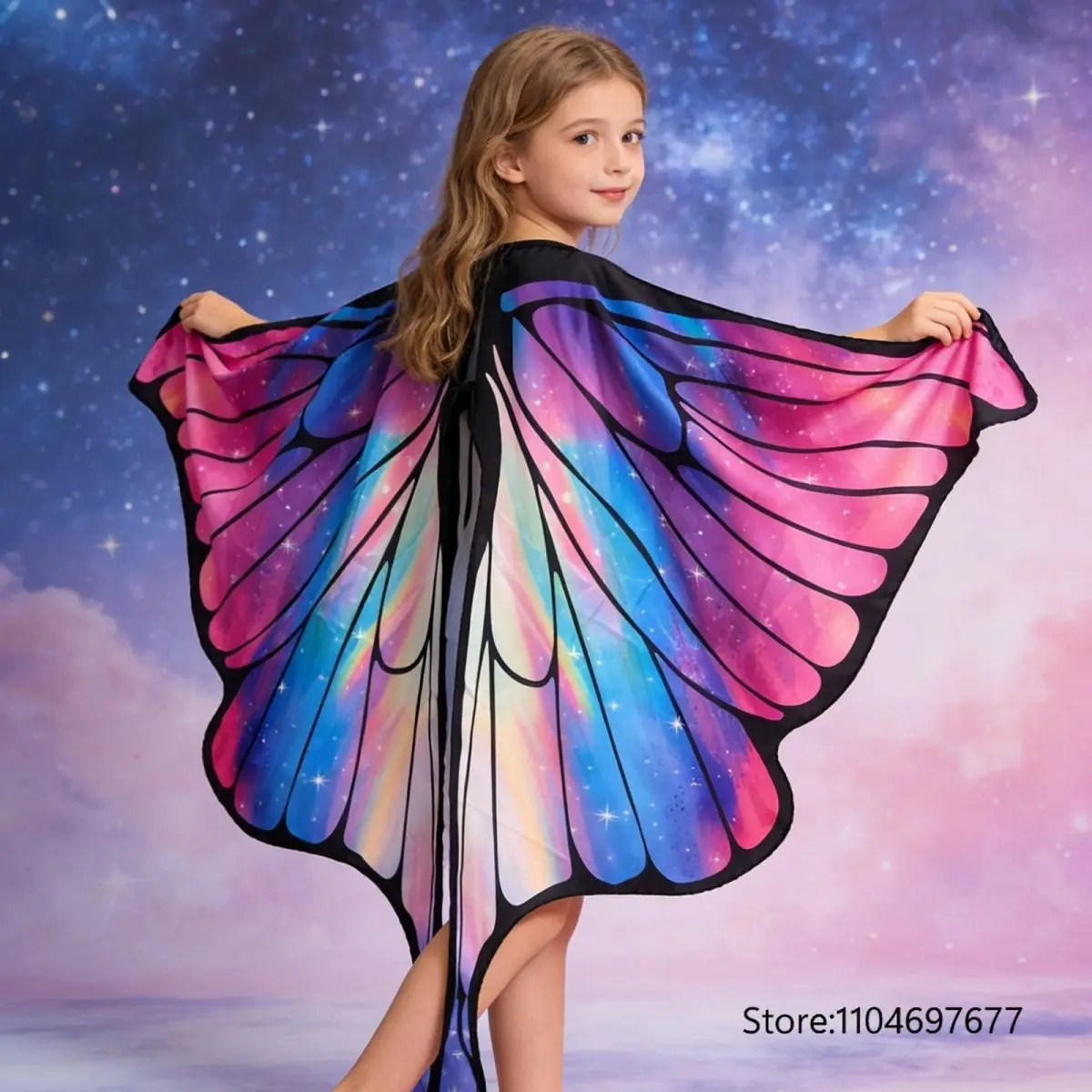 Halloween kids Costume Capes Girls Butterfly Wings Fairy Shawl Pixie Cloak Fancy Dress Costume Gift Performance Stage Dress-up