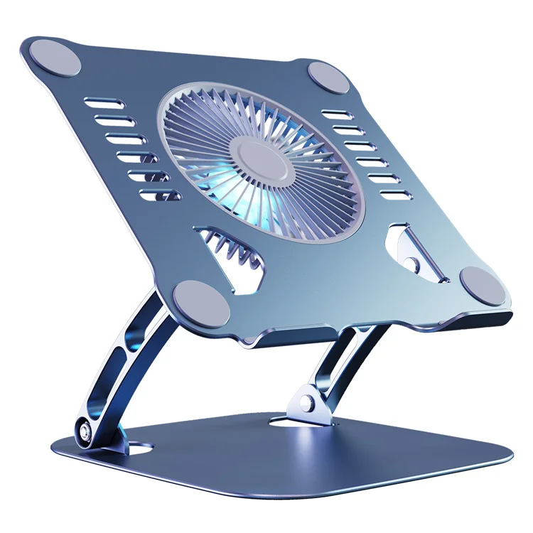 New Premium Ergonomic Folding Aluminum Laptop Riser Stand With Cooling Fan