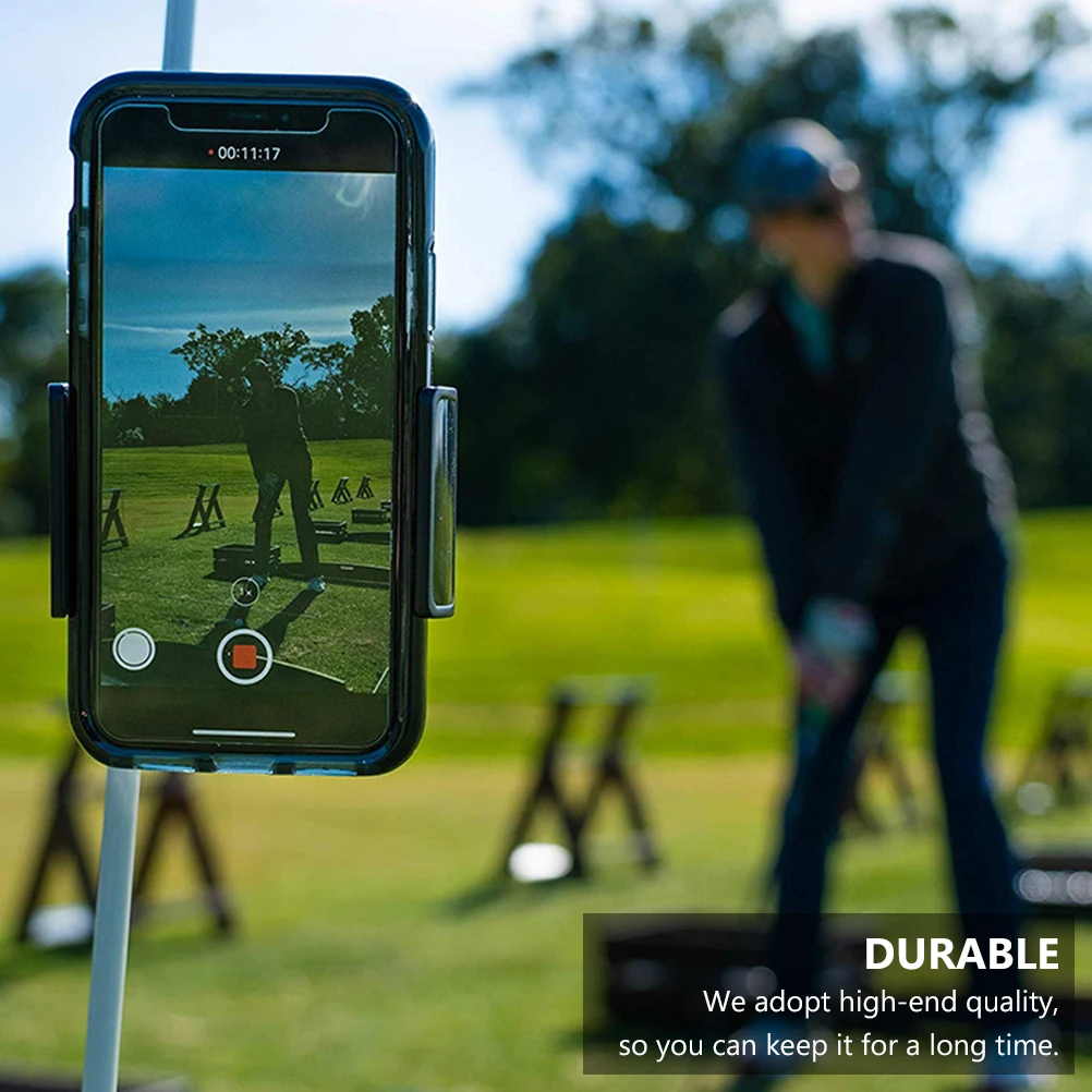 

360 Degree Rotatable Golf For Swing Training Selfie Recording Portable Cell Mount Club Cart Compatible Practical Phone Clip