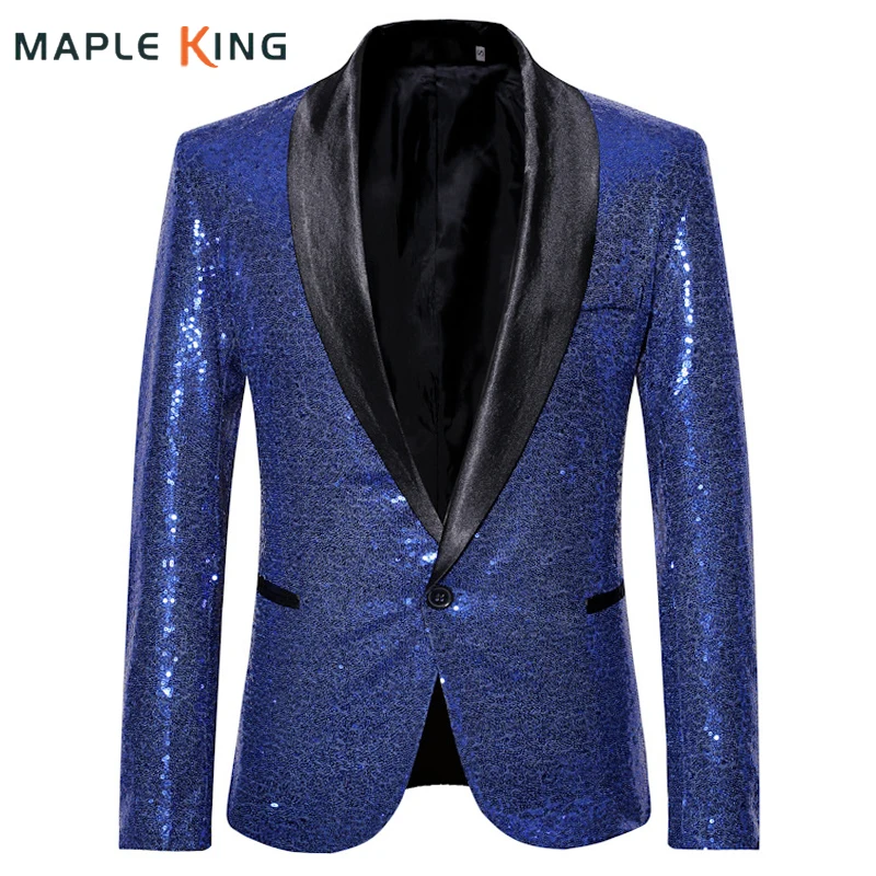 Evening Dress Sequin Blazer Suits for Mens Luxury Costume Homme Wedding Dinner Party Stage Elegant Slim Men Jaqueta Masculina