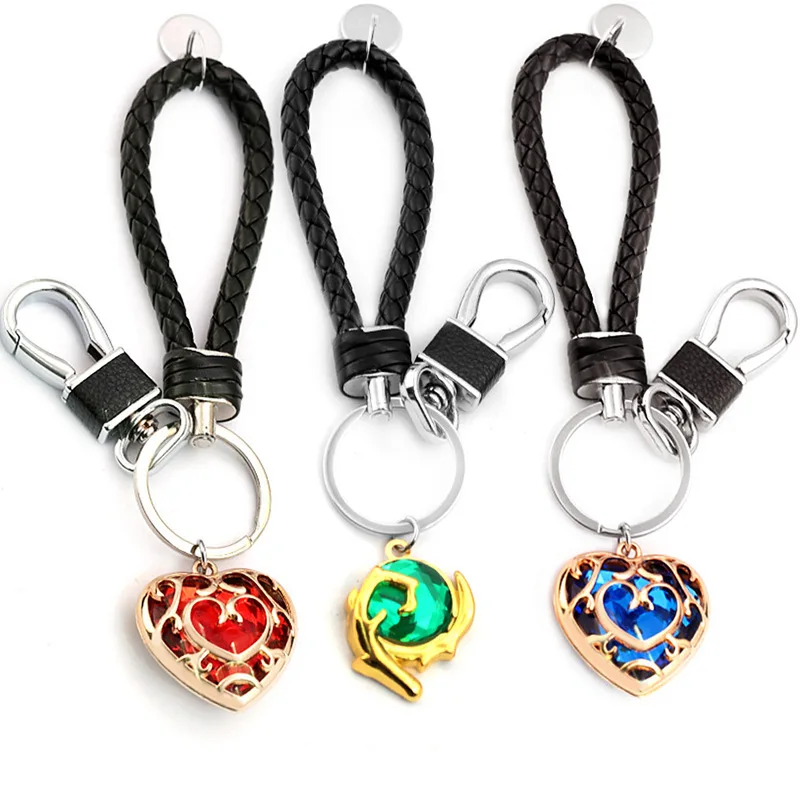 

Breath of the Wild Hollow Crystal Heart Keychain The Legend of Link Spiritual Stones Metal Pendant Keychain For Car Accessories