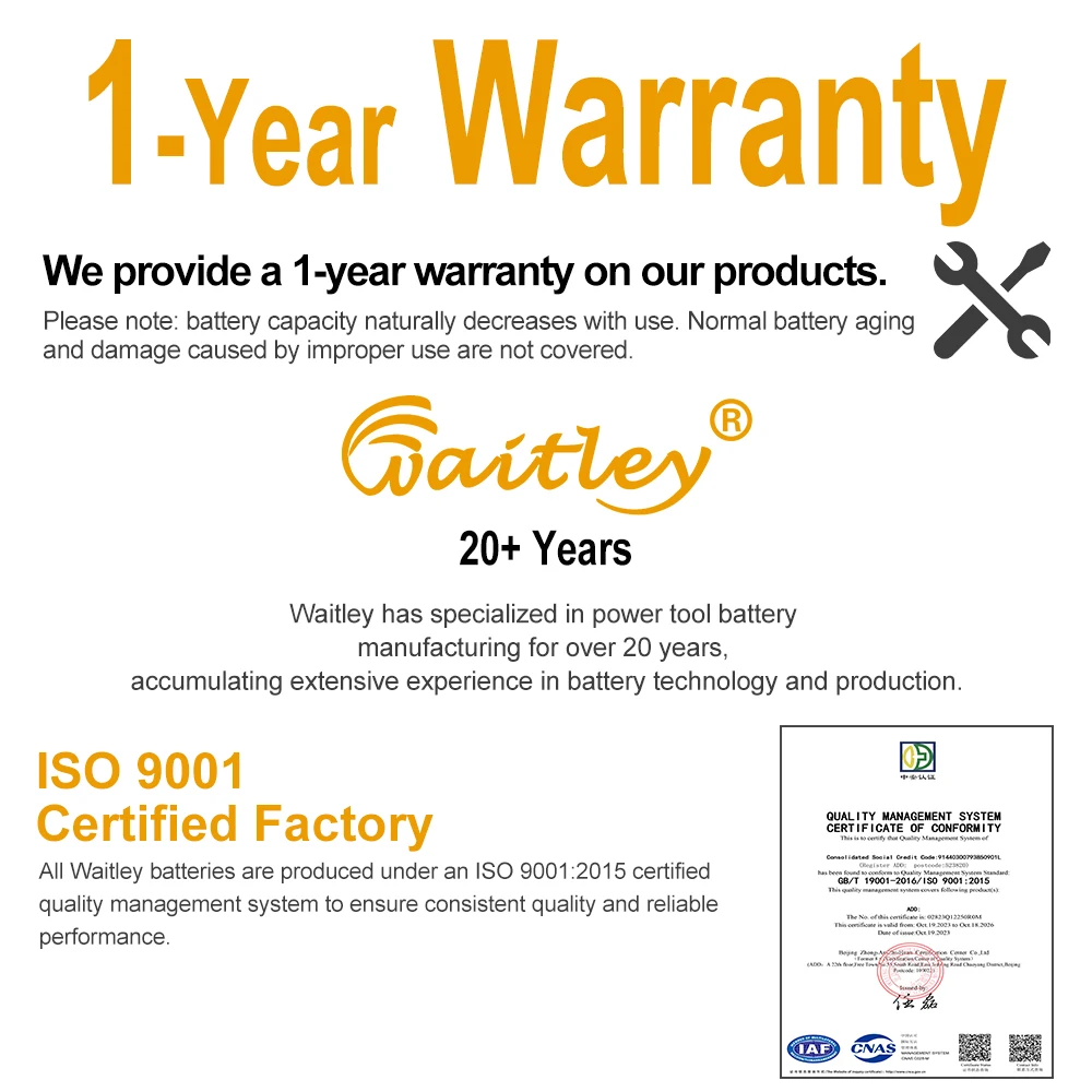 Bateria Waitley do elektronarzędzi for dewalt 18 V 6Ah DCB184 DCB200 elektronarzędzie akumulatory litowe 20V 18 v 9Ah dewalt accessories