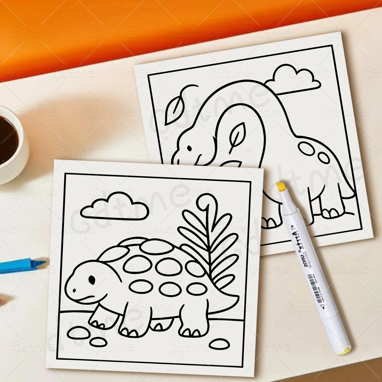 DINOSAUR-Malbuch für Erwachsene und Jugendliche mit niedlichen, gemütlichen täglichen Aktivitäten zur Entspannung (Cozy Spaces Coloring) – Detail 9