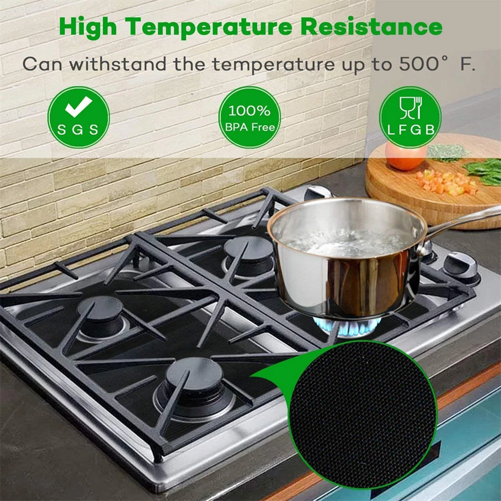 1/4pcs Stove Protector Cover Washable Cooker Cover Liner Clean Mat Pad Reusable Stovetop Burner Protectors Kitchen Accessories