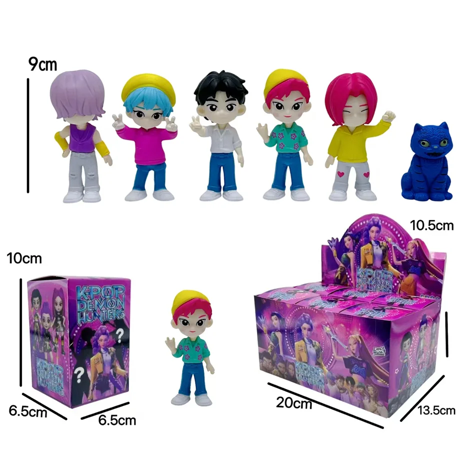 1-6pcs/set Kpop Devil Hunter Boy Group Blind Box Disassembly Fun Small statue Peripheral model Desktop Blind box decoration gift