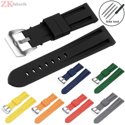 Rubber Watch Band 20mm 22mm 24mm 26mm for Panerai Strap Silicone Bracelet Rubber Strap for Omega Replacement Sport Wrist Band