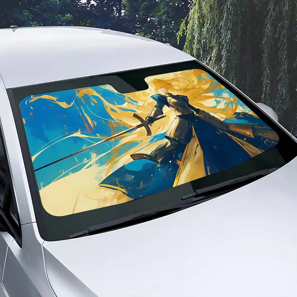 Game S-FateS Car Sunshade Curtains Windscreen Front Window Visor 70x130cm Sun Visor Solar Protect Plaid Gift Novelty Car