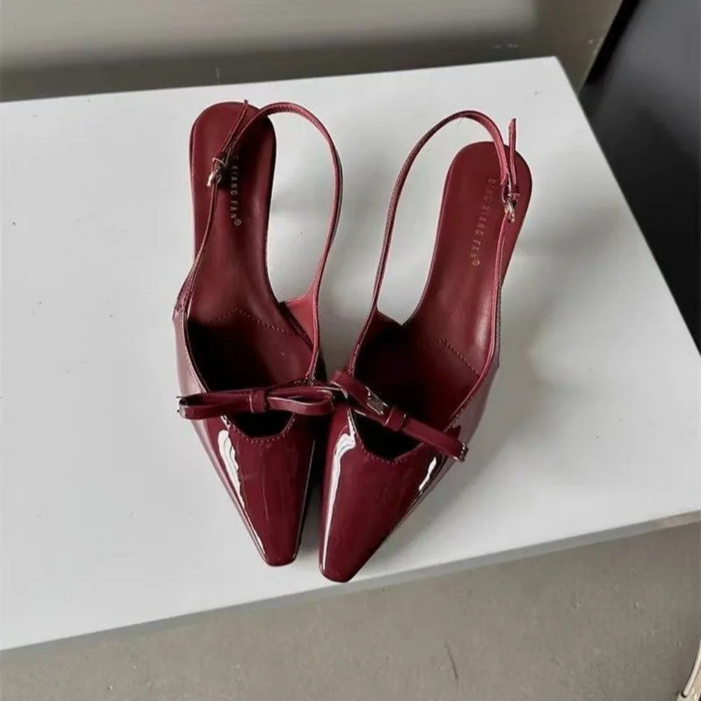 

Eilyken Fashion Pointed Toe Woman Pumps Sandals Slingbacks Buckle Strap Thin Heels Elegant Female Wedding Party Mules Shoes