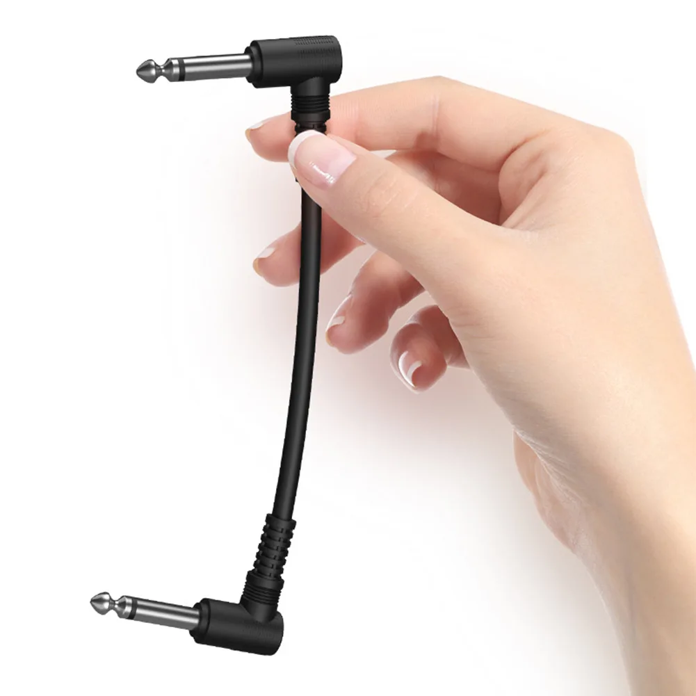 15cm Guitar Effects Pedal Cable Connector 1/4in Plug Wire Right Angle Musical Instrument Guitar Pedals Accessories Tools