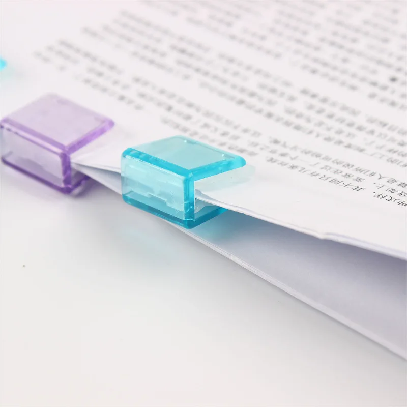 20 PCS Small Plastic Clear Binding Clips for Students Papers File Folder Office Accessories Desk Organizer