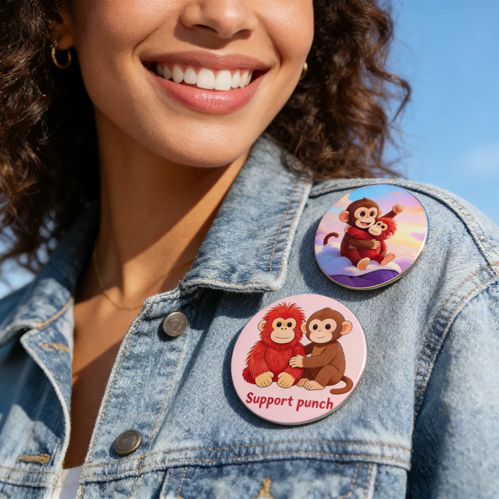 CINDY XIANG Acrylic High-definition Printing Punch Monkey Brooch Animal Badges Fashion Jewelry Good Gift For Friend