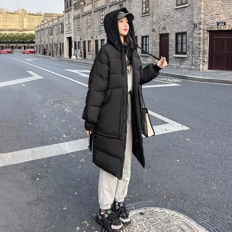 Women's Winter Cotton Jacket Coat Blouse Mid-length Splicing Corduroy Zipper Thickened Warm Premium Soft Versatile Trend Brand