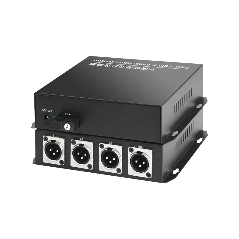 High Quality 1-8 Channel XLR Balanced Interface Audio Over Optic Fiber Converter Audio Multiplex Balanced Audio Fiber Converter