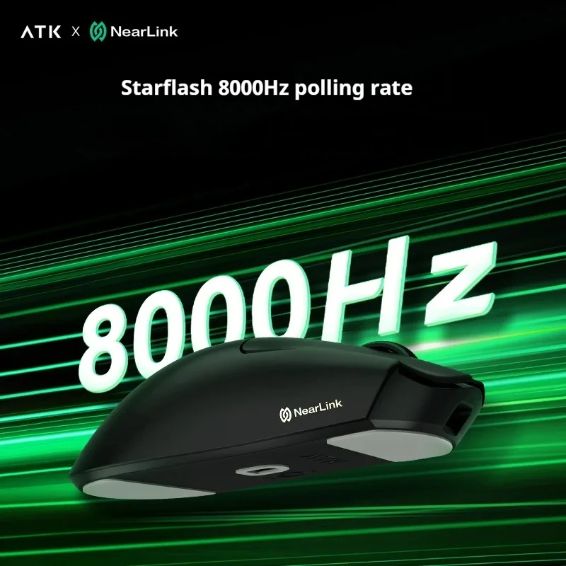 ATK X1 Red Flame 무선 게이밍 마우스 - 경량 디자인 8000Hz 폴링 속도 Nearlink Tech 저지연 울트라 에디션