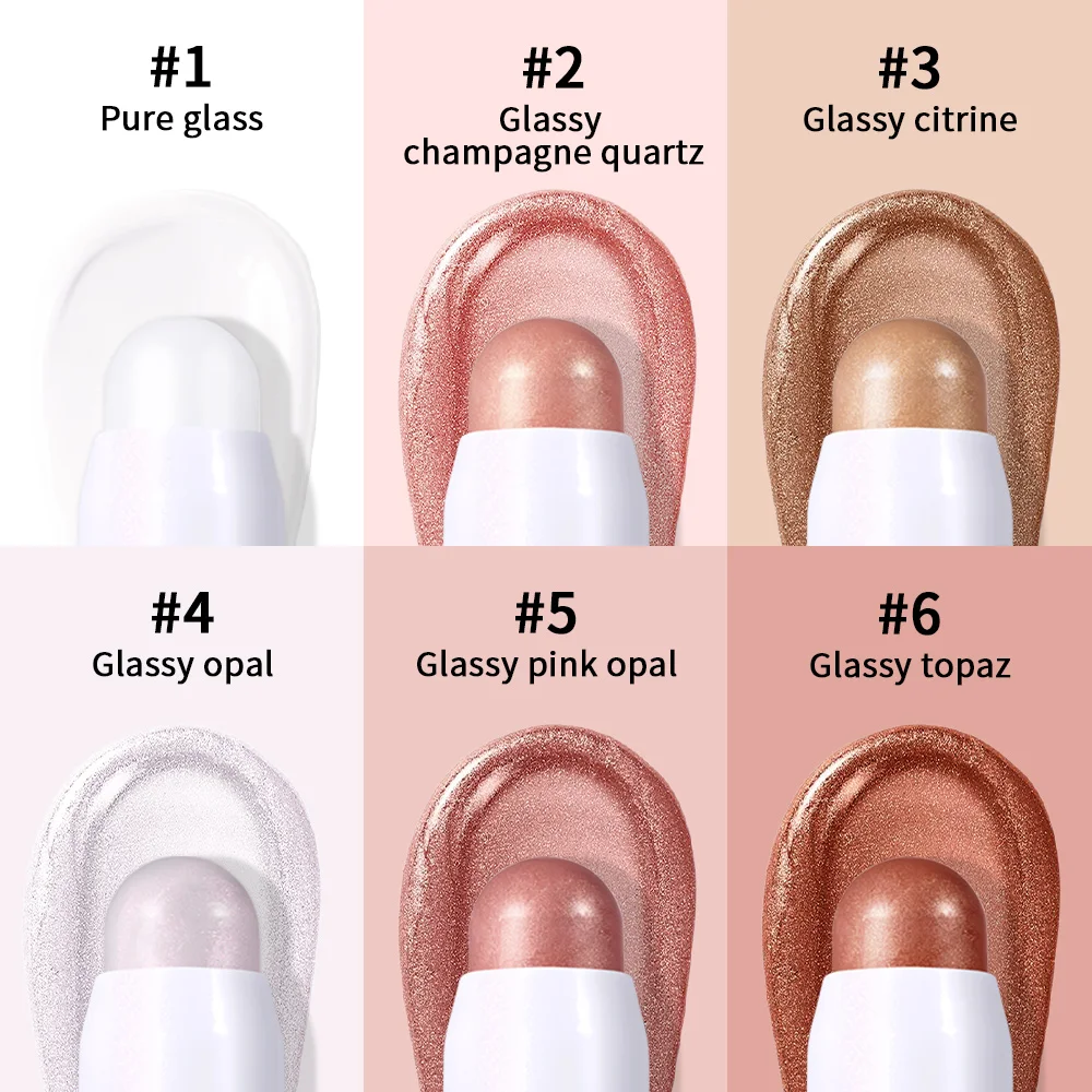 글래시 하이라이터 밤, 오래 지속되는 밝은 광채, 깊은 보습 하이라이팅 크림, 눈, 볼, 입술, 바디 글로시 펜