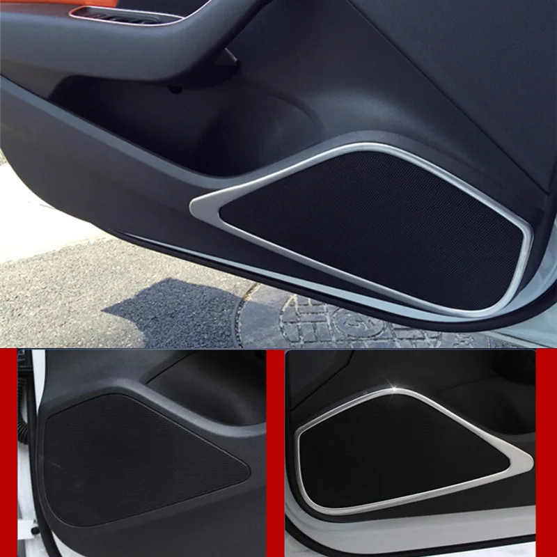 Stainless Steel Center Consoel Gear Shift Cover Trim For Audi A3 8V 2013-2018 Car Door Audio Speaker Frame Decoration Decals