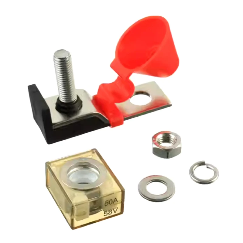 NEW 30A-300A Battery Terminal Mount MRBF Fuse Block Kit 58V With Single Stud 5/16
