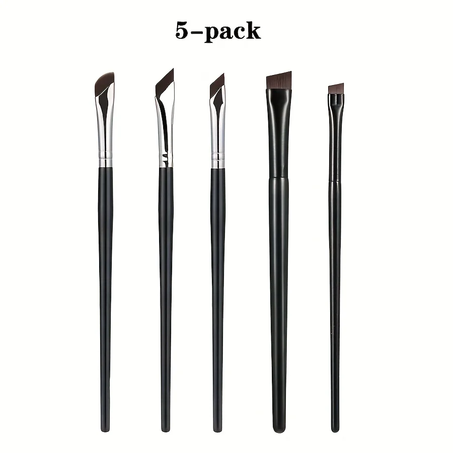 5 delicate sickle shaped eyeliner brushes, bevel eyeliner brushes and eyebrow brushes