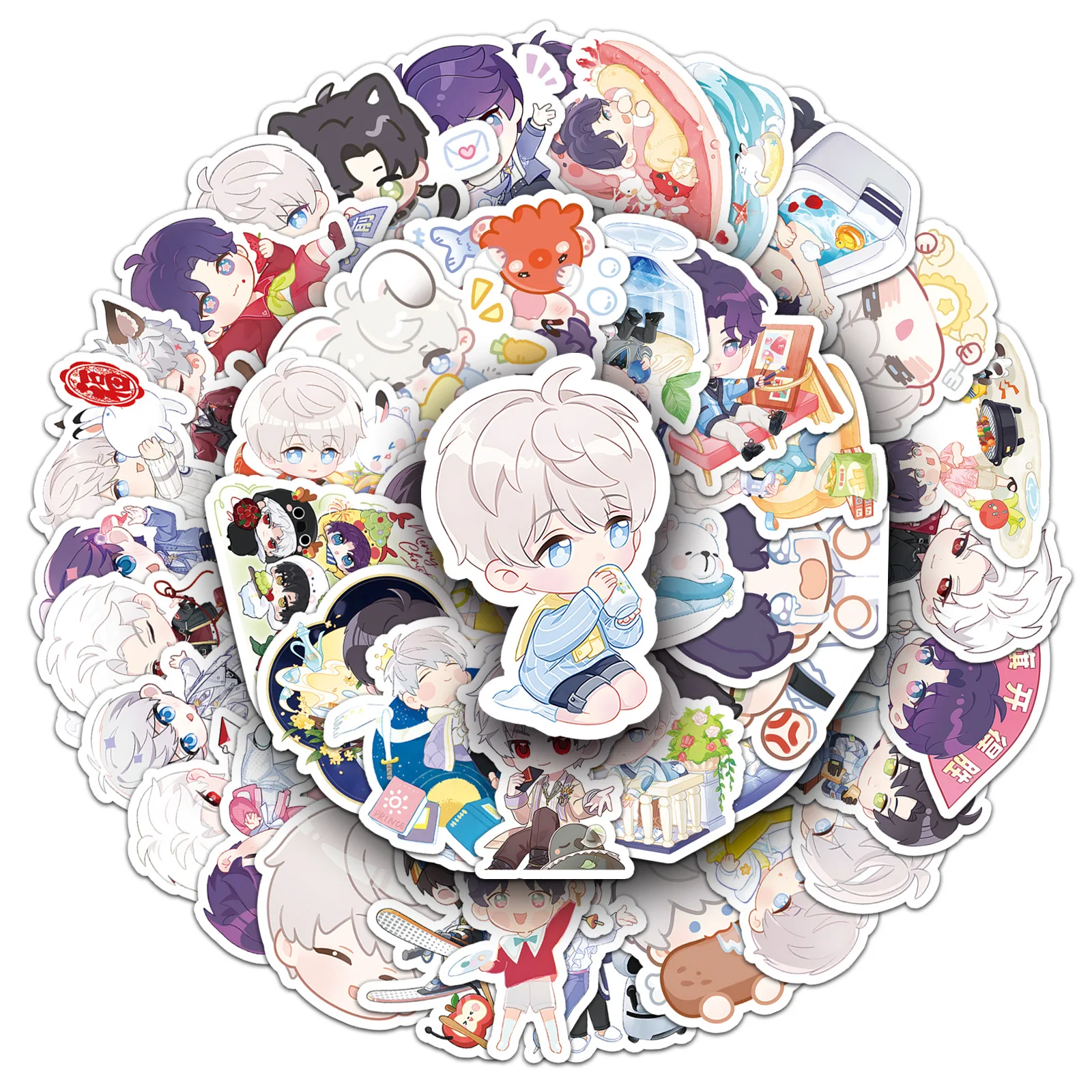 10/50 PIÈCES Q version Amour et Espace Profond Jeu D'amour Autocollants Mignon Amusant Décoration Créative Graffiti Autocollants Enfants Jouet pour Tasse D'eau