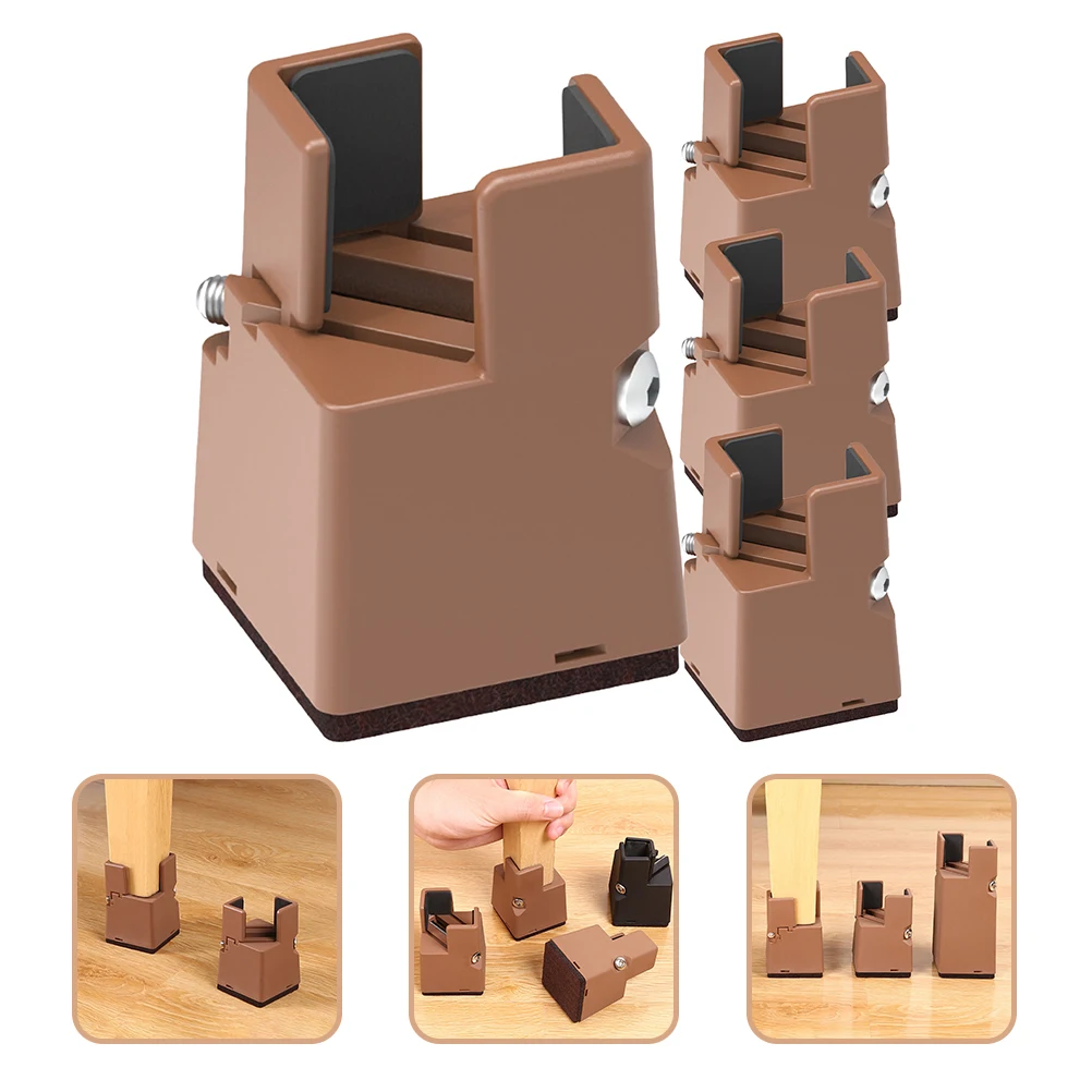 4 Pcs Heightened Table Mat Leg Lifts for Couch Double Risers Velvet Adjustable Bed Base Individual Small niture