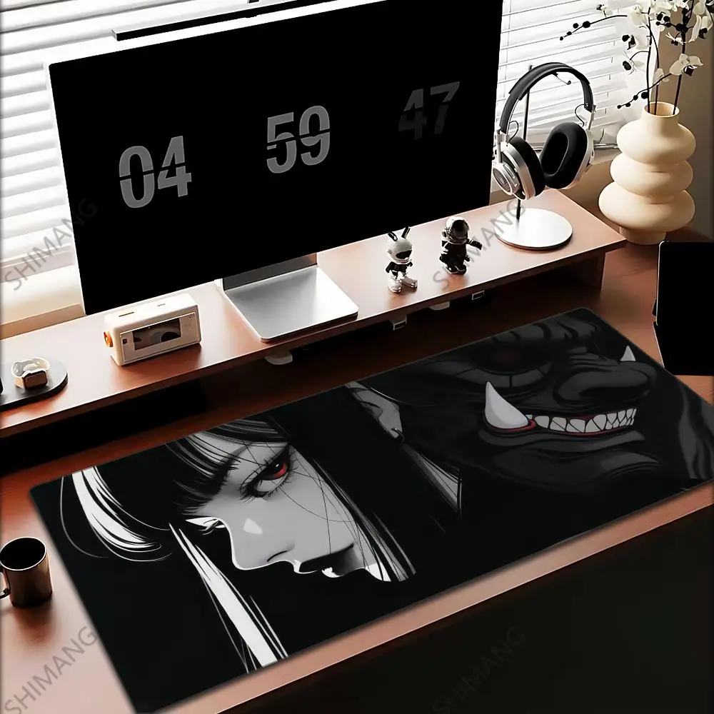 

Janpanese Mask Girl Mouse Pad 90x40CM non-slip Gaming Mousepad Gamer E-Sports Mouse Mat Game Mechanical Keyboard XXL Desk Mat