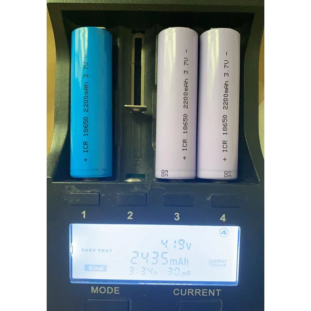 2 szt. 18650 prawdziwa pojemność baterii 100% nowy oryginalny 3.7v 2200mah 18650 akumulator litowy wielokrotnego ładowania do baterii latarki