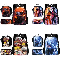 Child School Anime For N-Narutos Backpack with Lunch Bags ,Pencil Bags ,School Bags for Boys Girls Best Gift