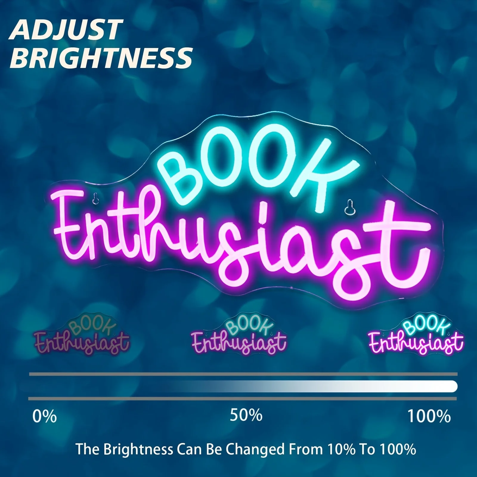 Book Enthusiast Neon Sign Wall Decor Light for Classroom Book Party Library Reading Room Decoration Bookish Gifts