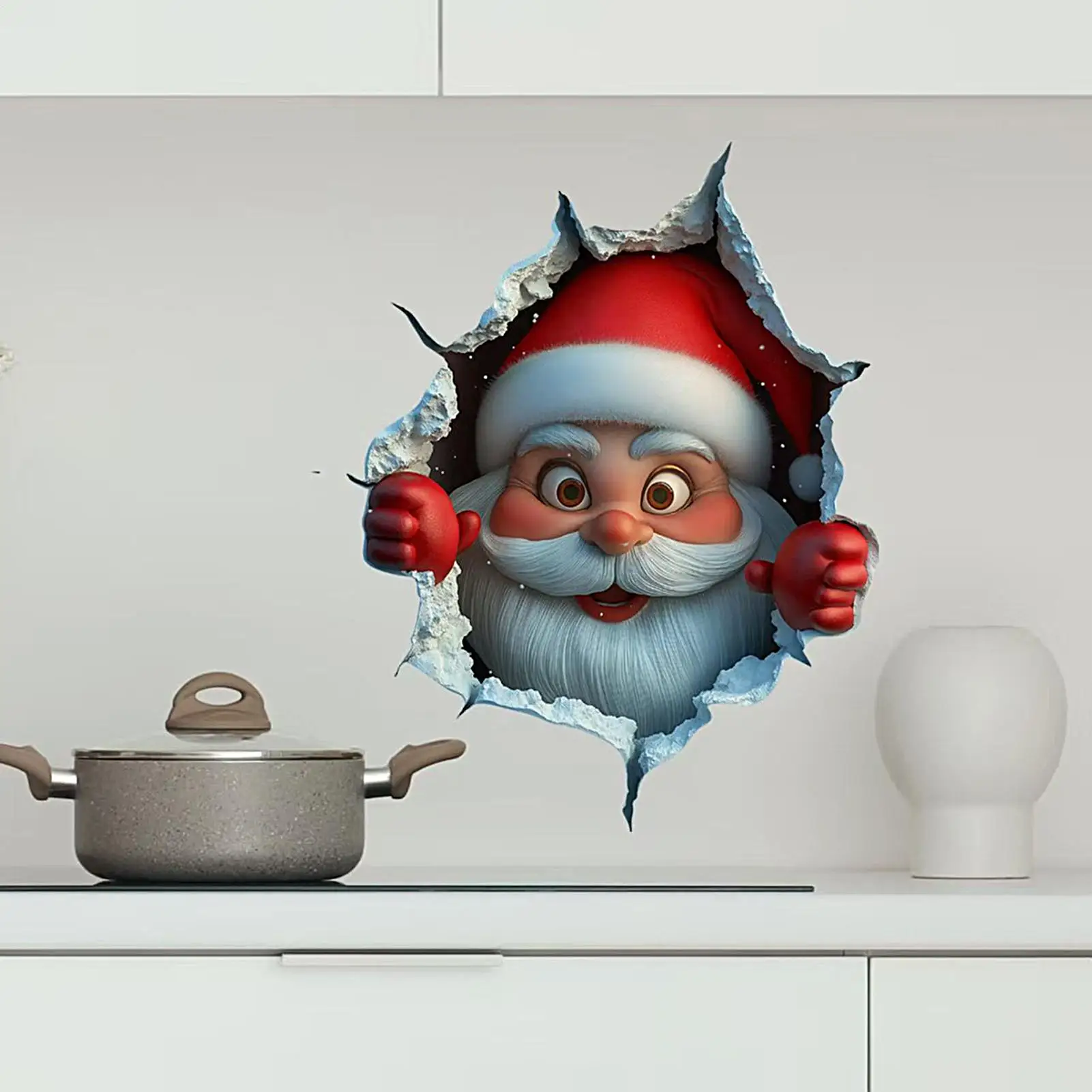Christmas Wall Decorations Christmas Wall Stickers Santa Claus Breaking Home Decor For School Class Room Study Room Living Room