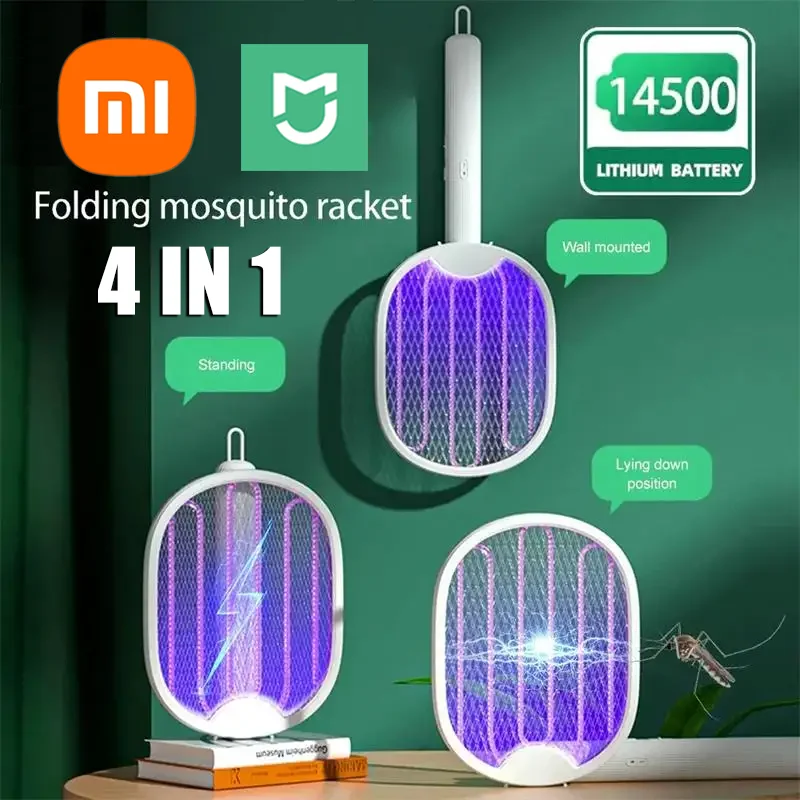 Xiaomi-Mijia Assassino do Mosquito Elétrico Dobrável, Armadilha Swatter Fly, USB Recarregável, Raquete de Mosquito Portátil, Assassino de Insetos, 3000V