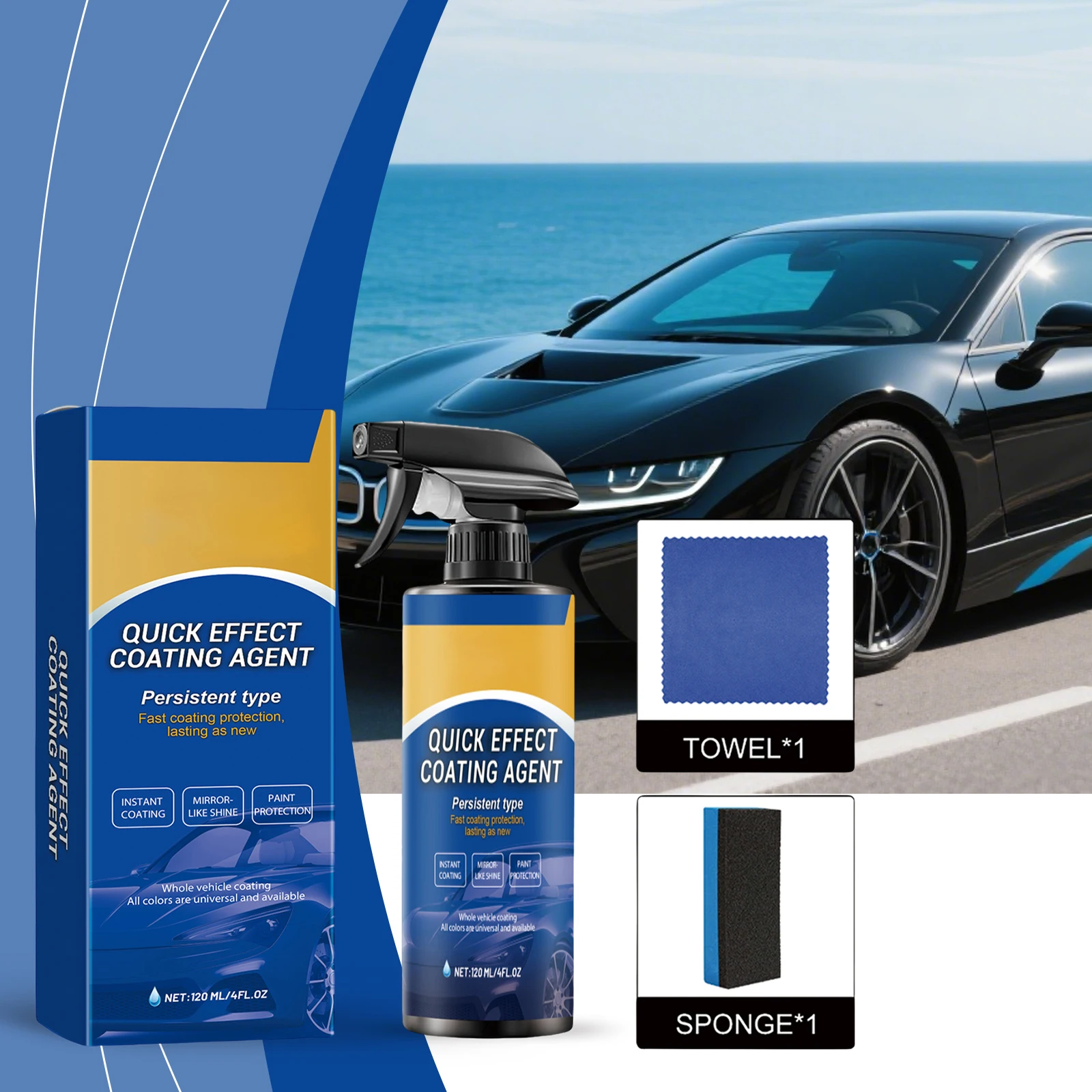 Automobile Coating Agent Quick-Dry Coating Hydrophobic Protection Polishing Maintenance Renewal Agent Accessories Car Care Spray