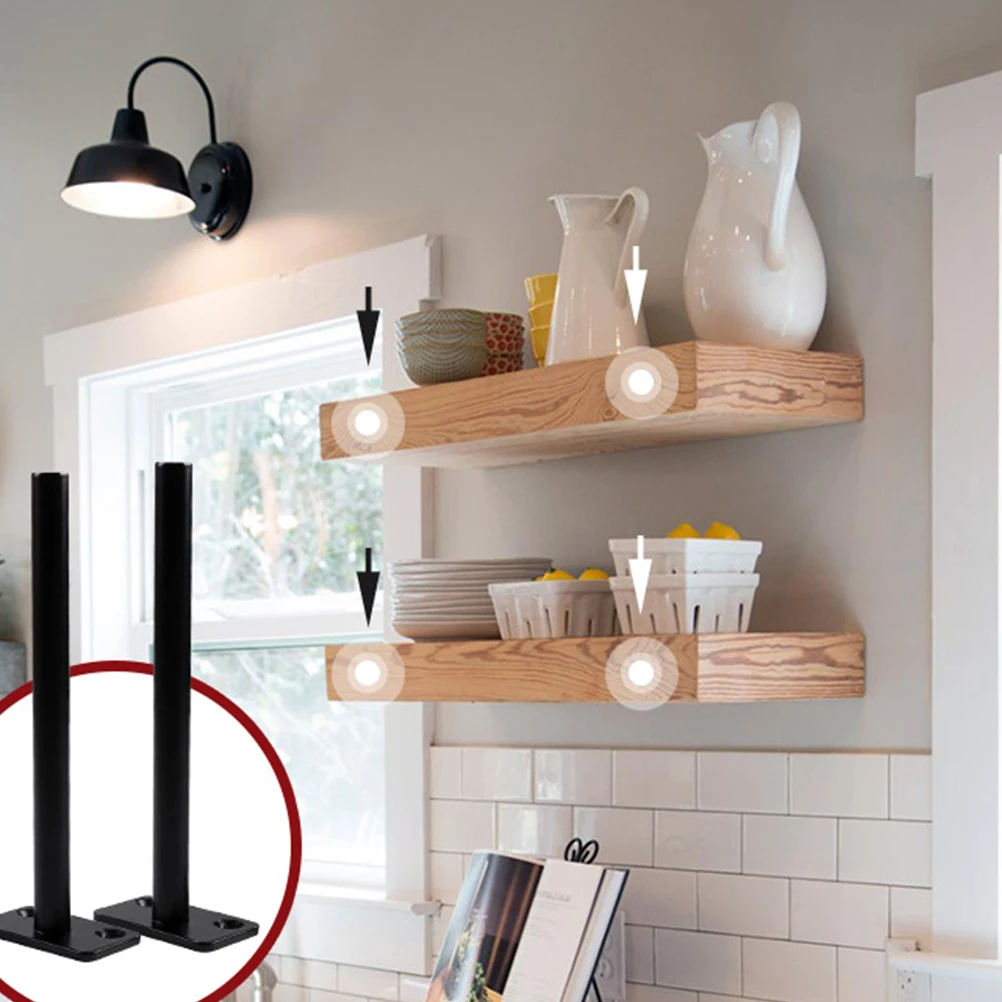 

2Pcs Hidden Shelf Bracket Wall Mounted Cold Rolled Steel Durable Furniture Bookshelves Partitions Storage