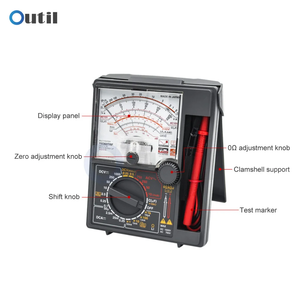 YX360TRF Anglog multimetro tipo puntatore multimetro zero center strumento AC/DC tensione 200Mohm Tester di misurazione della resistenza