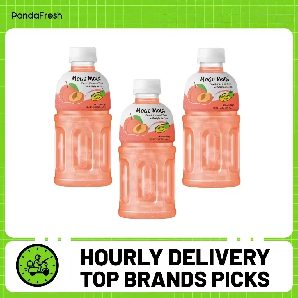 Mogu Mogu Pêssego con Nata de Coco 320ml*3