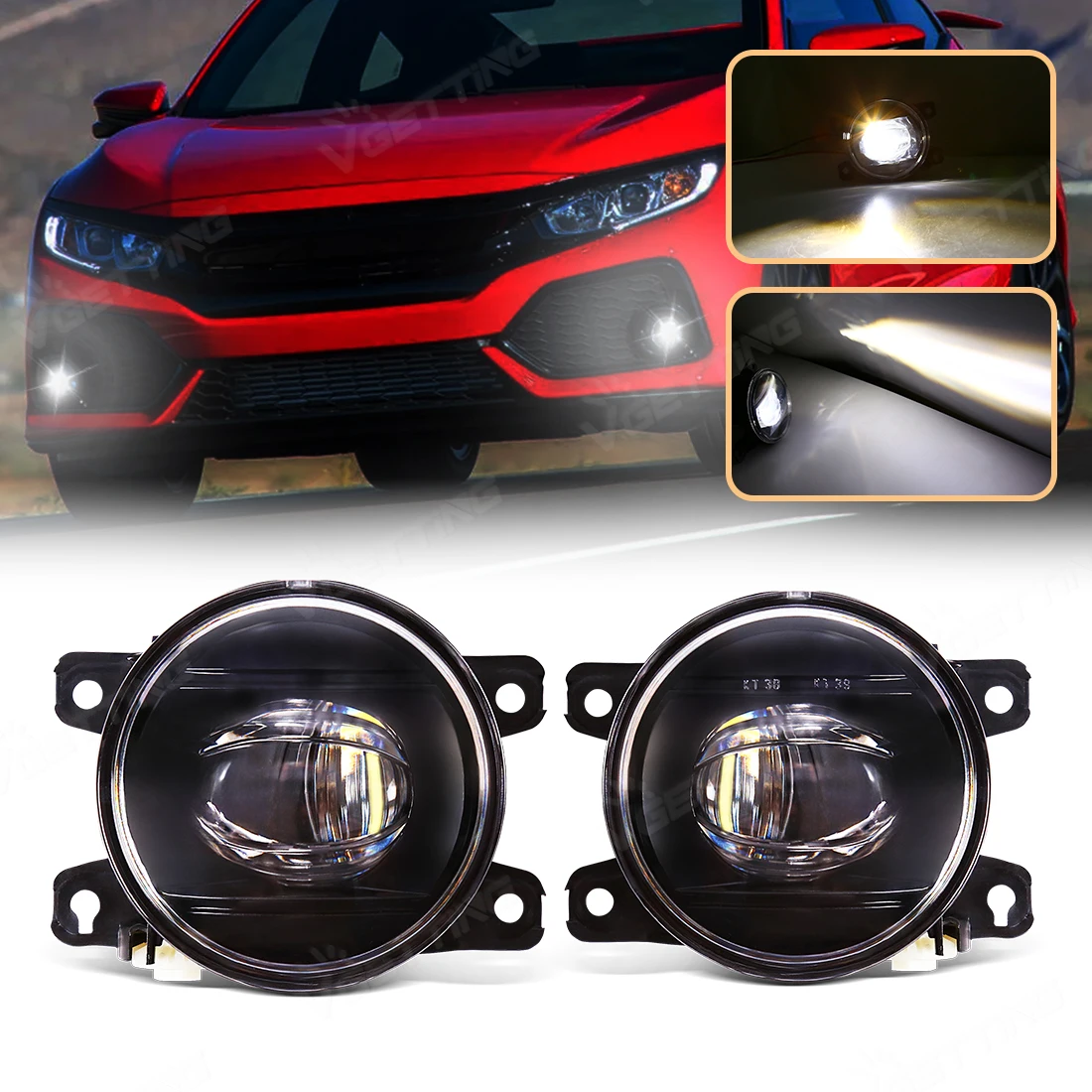 2pcs Car Front Bumper LED Fog Light For Honda Accord 2022 2023 Fog Lamps Daytime Running Light With Wire H11 12V