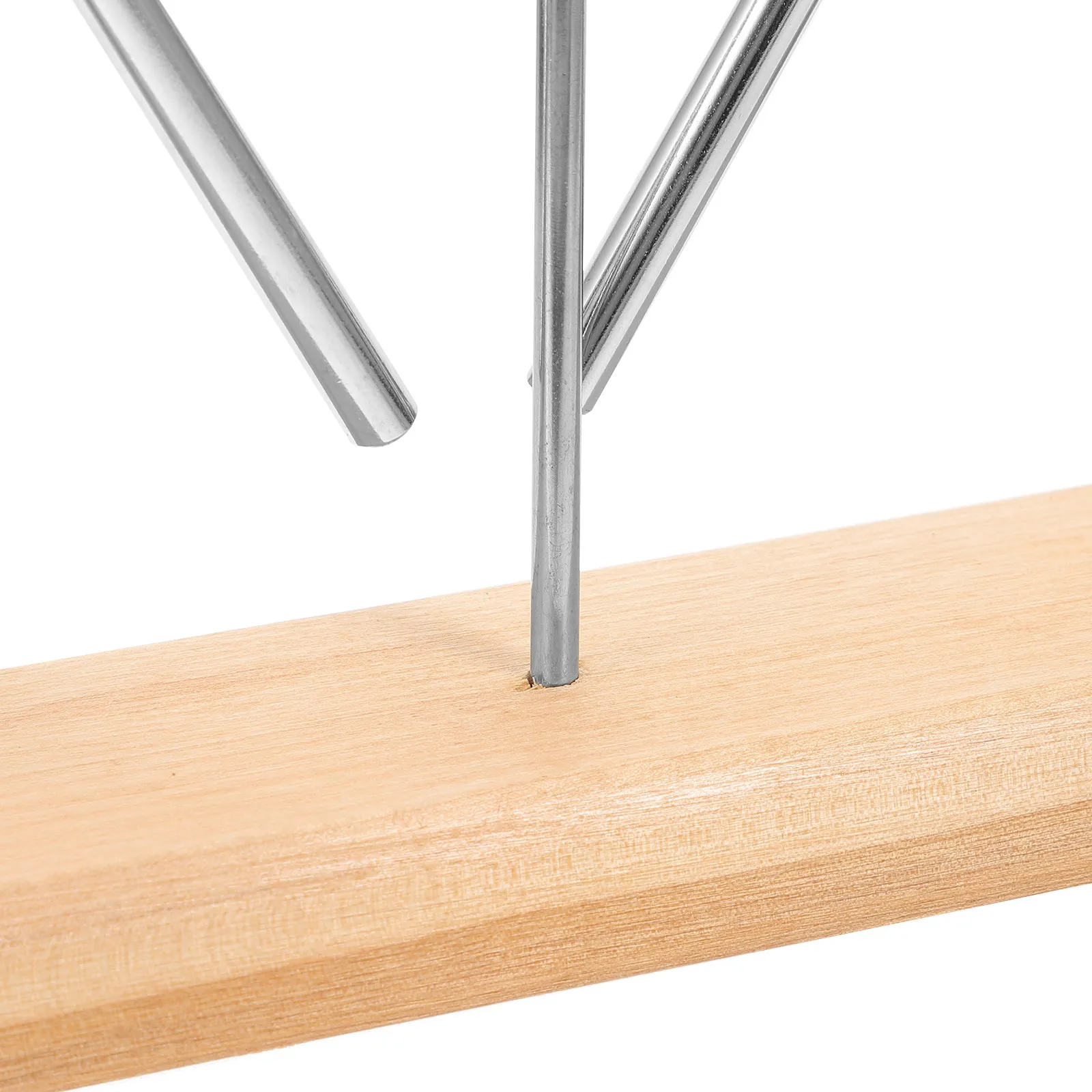 

2Sets Metal Triangle Bell Percussion Instrument with Wooden Stand Striker Clear Resonant Sound Beginner Music