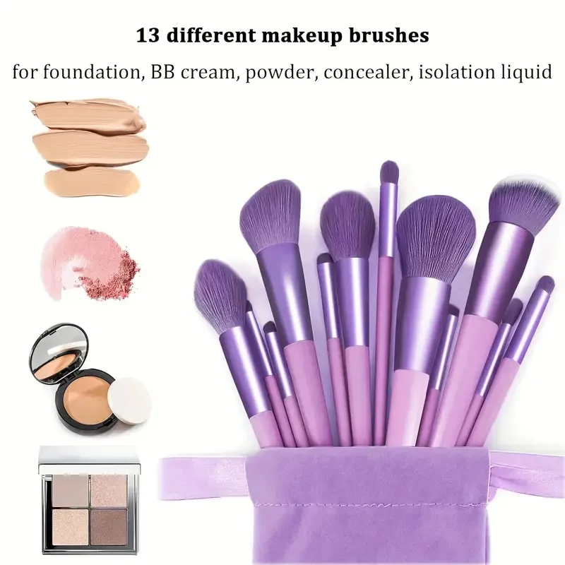 Professiona 13 pezzi set di pennelli per trucco fondotinta ombretto fard in polvere miscelazione morbido e soffice set completo di strumenti per trucco femminile