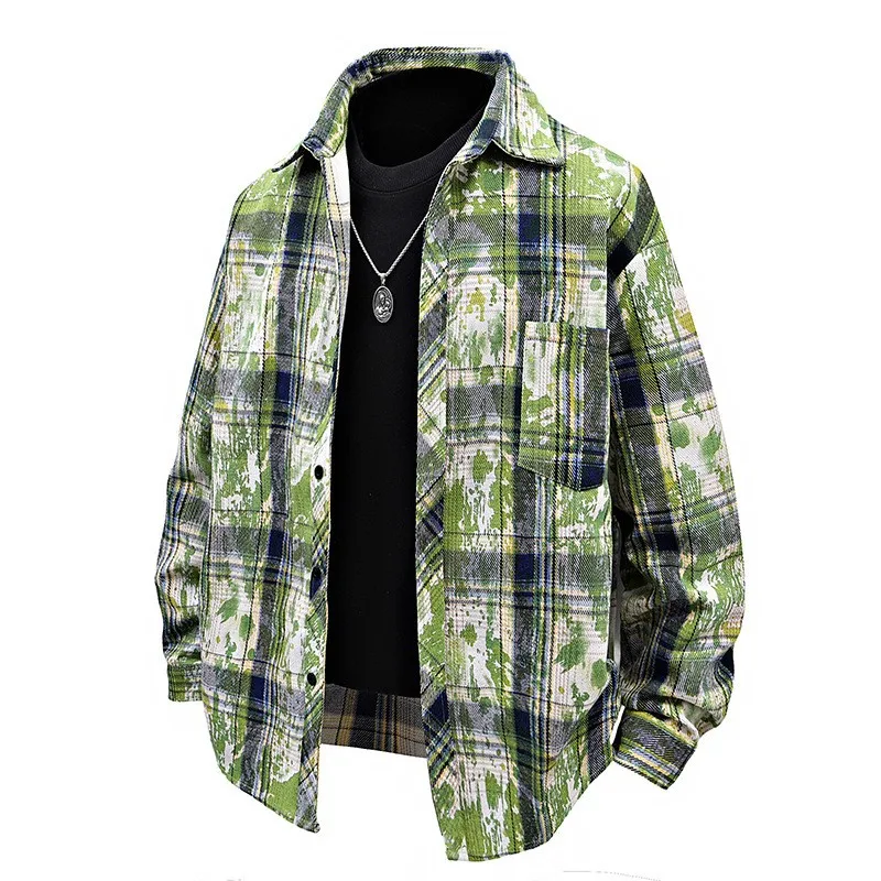 

Мужские рубашки с брызгами, пальто, женская рубашка на пуговицах с длинными рукавами и графическим принтом, уличная одежда Y2k, повседневная мужская одежда