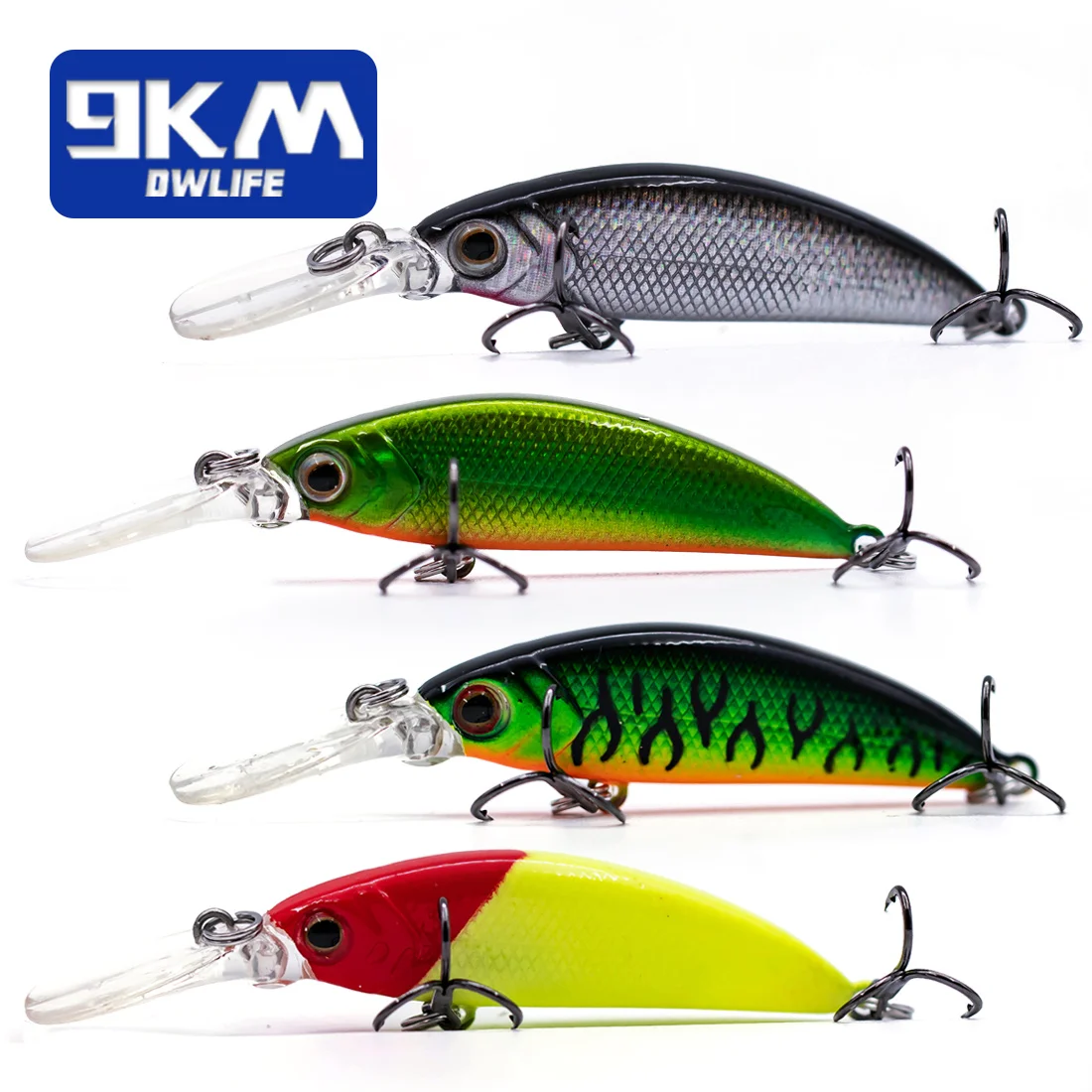 Hard Minnow Fishing Lures Deep Diving Crankbait Jerkbait Sinking Lures Treble Hooks Walleye Fishing Lures Life-Like Swimbait