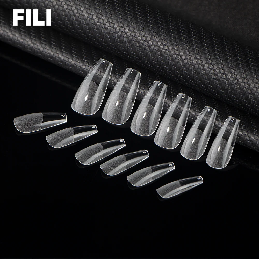 FILI 120Pcs Artificial nails XXL Extra False Nails Tips Press On Nail Soft Gel XL Short Coffin Almond Square Fake Nail Capsule