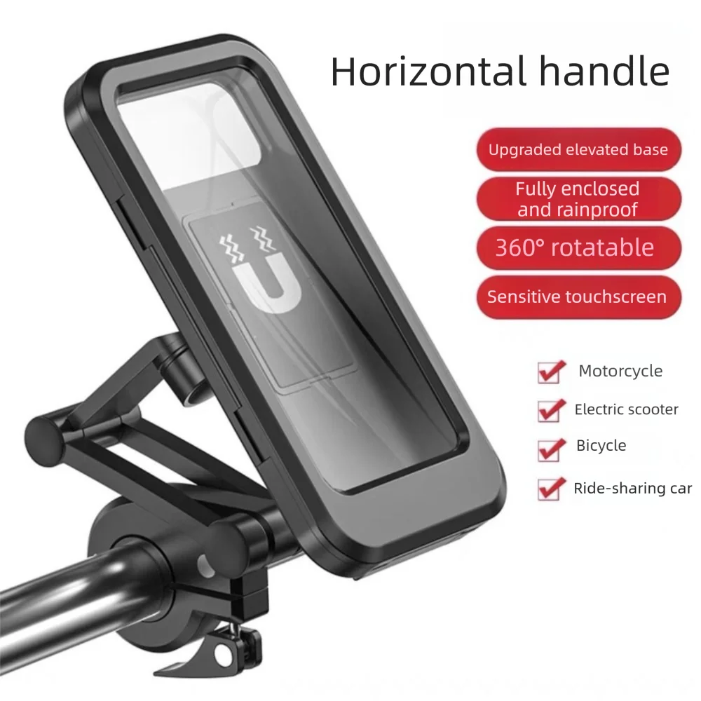 

360° Swivel Motorcycle Phone Holder Rearview Mirror Mount Magnetic Mount Bicycle Phone Holder Adjustable Angle Waterproof