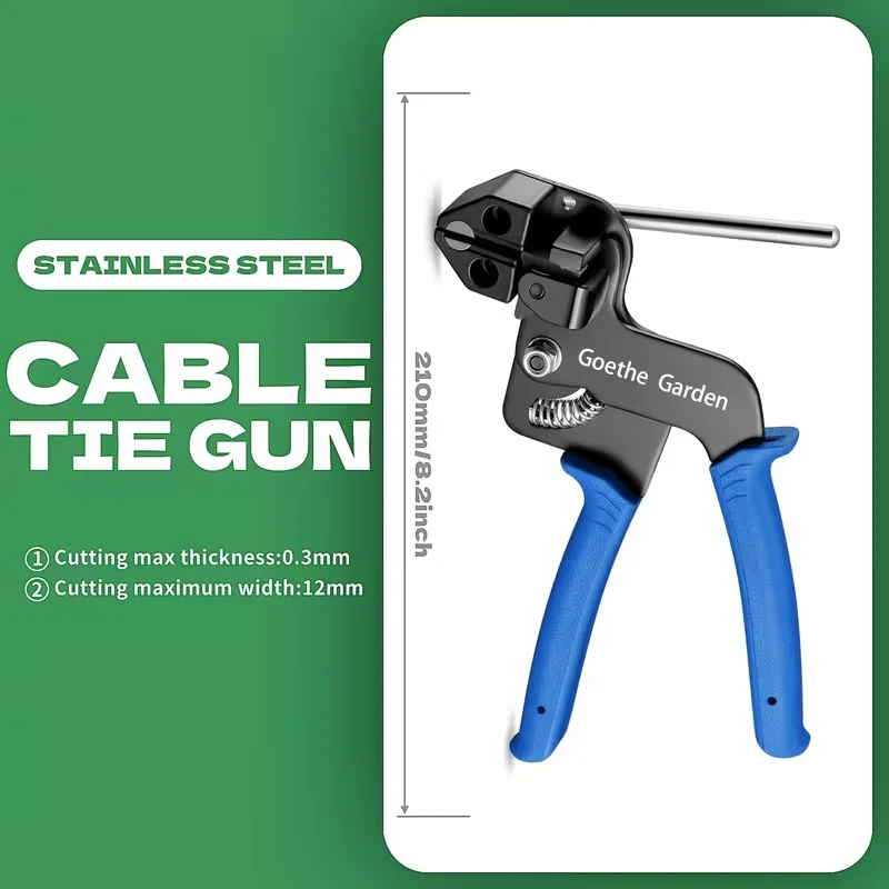 304 Stainless Steel Cable Tie Gun Set, Cable Tie Gun Kit, 201 Lbs Tensile Strength and UV-Resistant Self-Locking Metal Zipper for Agricultural Fencing, Pipe Installation, Construction, and Automotive Applications – Heavy-Duty Fastening System - view 2