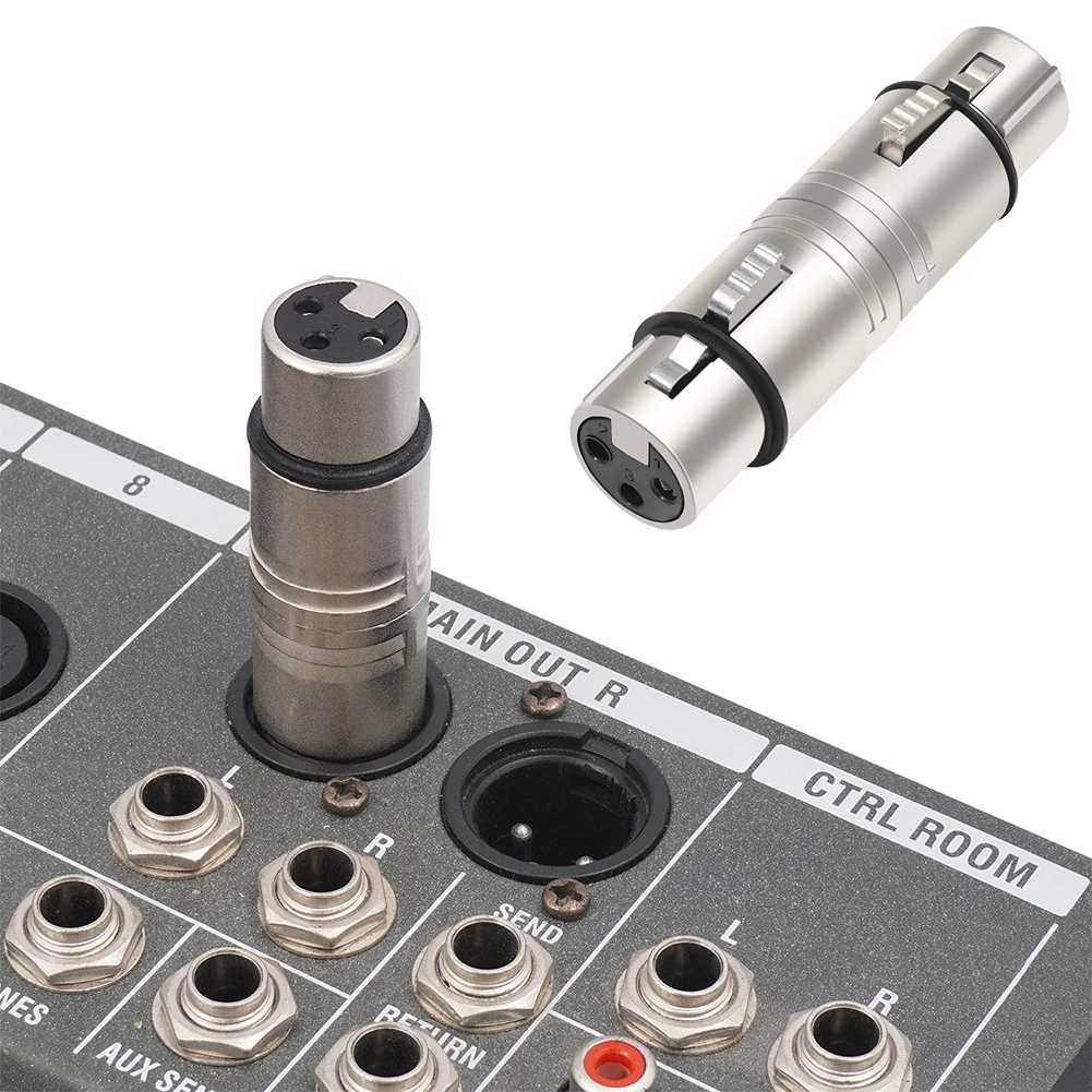 XLR Female To Female Adapter XLR Female To Female 3 Pin Connector Mic Barrel Extension Converter for Microphone Mixer
