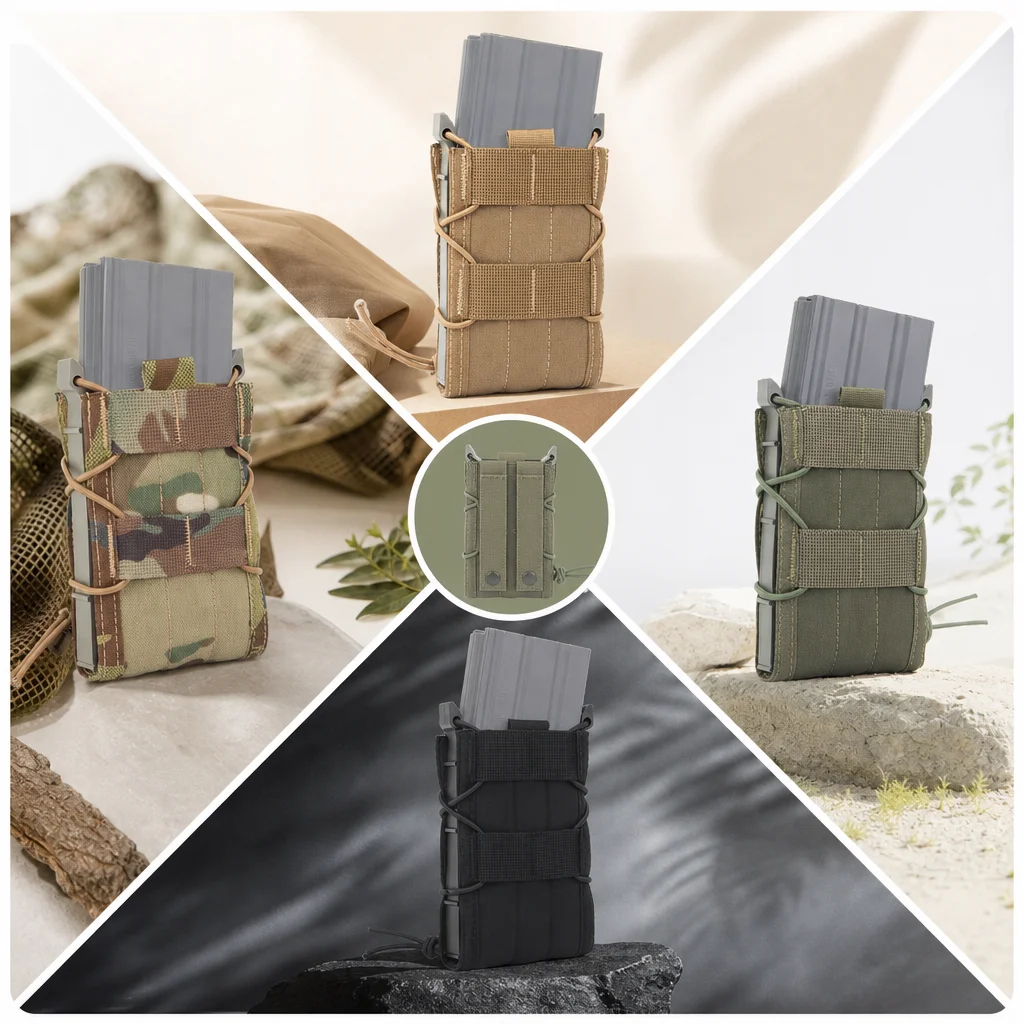 Durable 556 Magazine Pouch Tactical Molle Single Mag Holster for M4 AR Hunting Gear