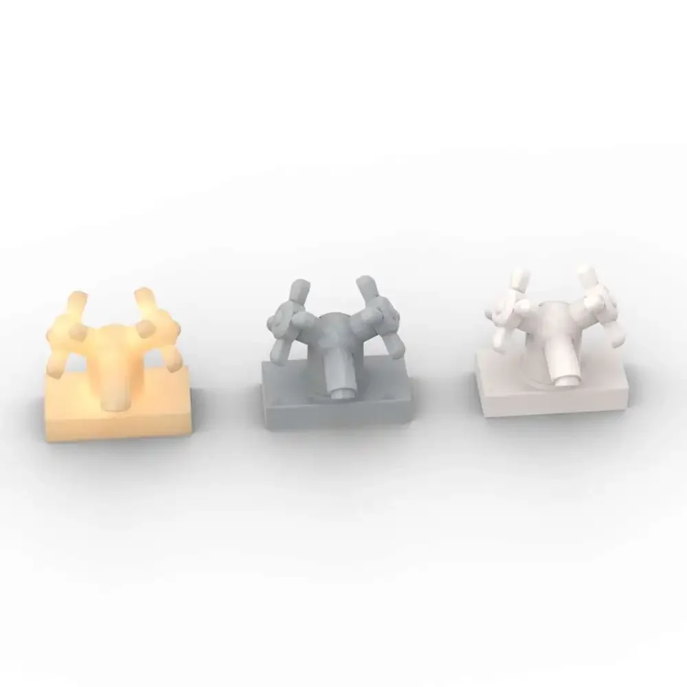 MOC 10PCS 6936 Tap 1x2 With Dual Handles Building Blocks Sink Faucet Education Bricks Particle Puzzle Toy Children Birthday Gift