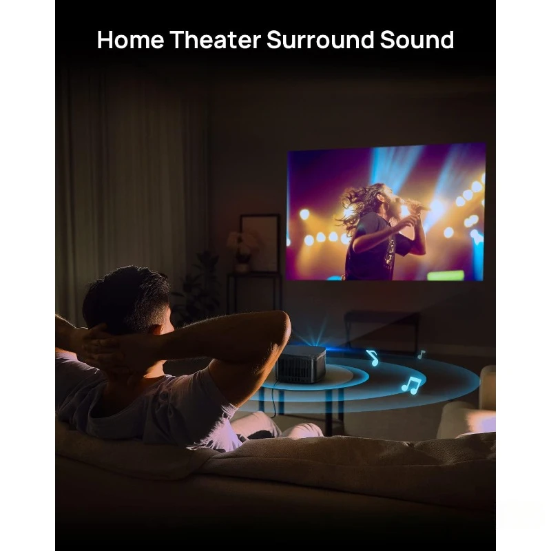 4K Projector, 1500 ISO Lumens, Android TV 10.0 Movie Projector with Integrated Harman Kardon Speakers