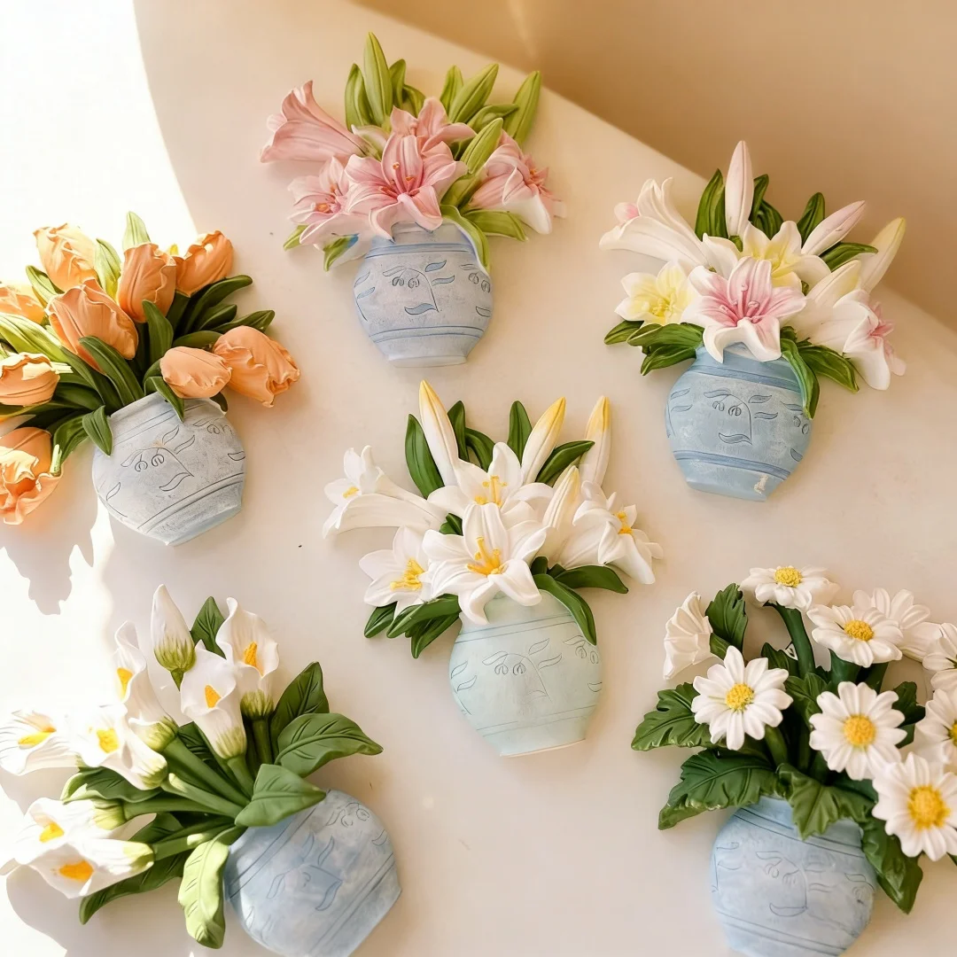 

Силиконовая форма для гипсовых украшений в виде цветочного букета, для ароматерапии, DIY, для цветочных горшков, свечей, гипсовых декораций